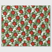 Red Apple Greenery Cadeaupapier (Vlak)