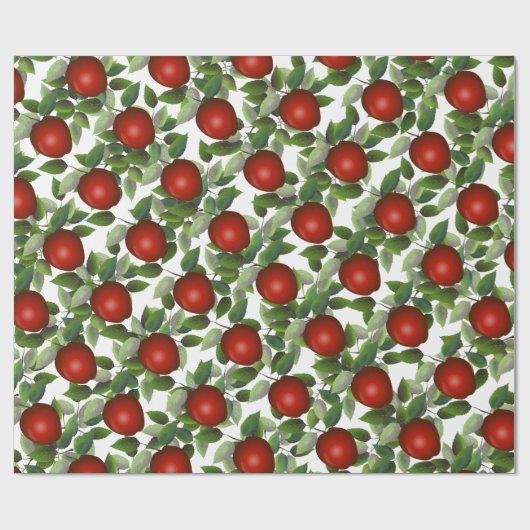 Red Apple Greenery Cadeaupapier (Vlak)