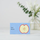 Red Apple Half. Achtergrond wervelpatroon. Visitekaartje (Staand voorkant)