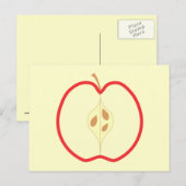 Red Apple Half, op de crèmeachtergrond. Briefkaart (Voorkant / Achterkant)