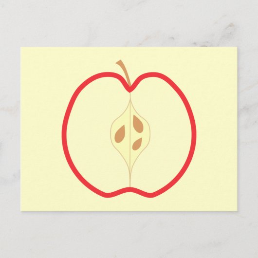 Red Apple Half, op de crèmeachtergrond. Briefkaart (Voorkant)