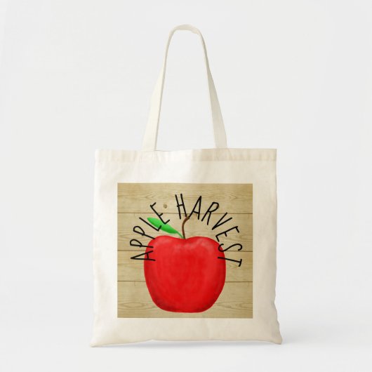 Red Apple Harvest Wooden Sign Canvas tas (Voorkant)