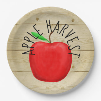 Red Apple Harvest Wooden Sign Paper Borden Papieren Bordje