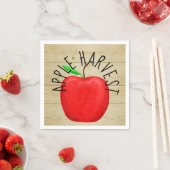 Red Apple Harvest Wooden Sign Paper Napkins Servetten (Insitu)