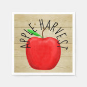 Red Apple Harvest Wooden Sign Paper Napkins Servetten (Voorkant)