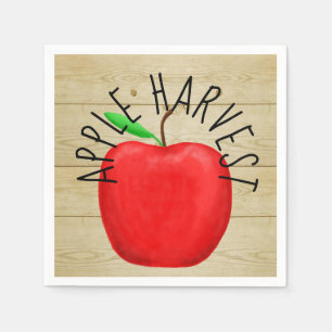 Red Apple Harvest Wooden Sign Paper Napkins Servetten