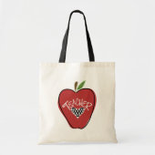 Red Apple & Heart Teacher Bag Tote Bag (Voorkant)