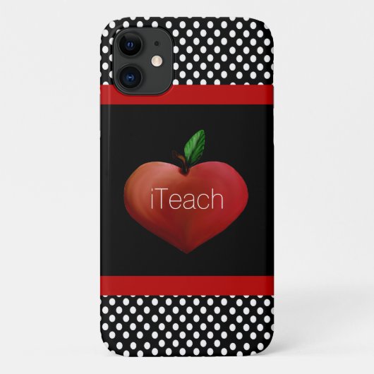 Red Apple Heart Teacher's Case-Mate iPhone Case (Achterkant)