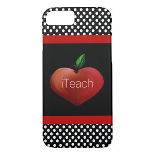 Red Apple Heart Teacher's iPhone 7 hoesje