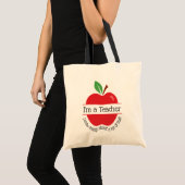 Red Apple Ik ben een leraar Ik weet dingen  Tote Bag (Voorkant (product))
