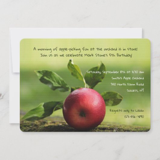 Red Apple Invitation Kaart (Voorkant)
