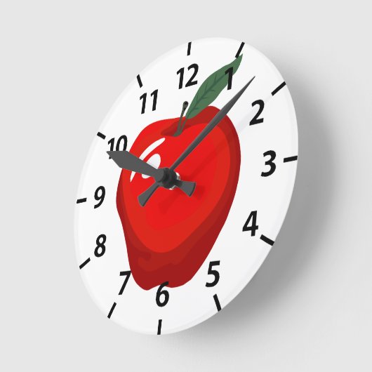 Red Apple Kitchen Clock Ronde Klok (Hoek)