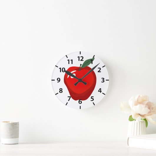 Red Apple Kitchen Clock Ronde Klok (Huis)
