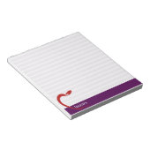 Red Apple-leraar, gepersonaliseerd, gestreept Noti Notitieblok (Schuin)