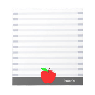 Red Apple leraar persoonlijke grijze lijnen Memopa Notitieblok
