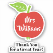 Red apple leraar waardering Dank u Sticker (Voorkant)