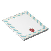 Red Apple Light Blue Chevron leraar Notitieblok (Schuin)