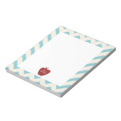 Red Apple Light Blue Chevron leraar Notitieblok (Linkerzijde)