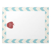 Red Apple Light Blue Chevron leraar Notitieblok (Voorkant)