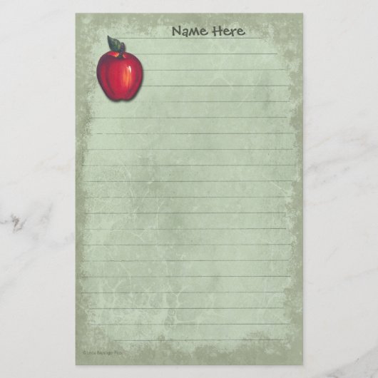 Red Apple Light Green Briefpapier (Voorkant)