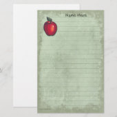 Red Apple Light Green Briefpapier (Voorkant / Achterkant)