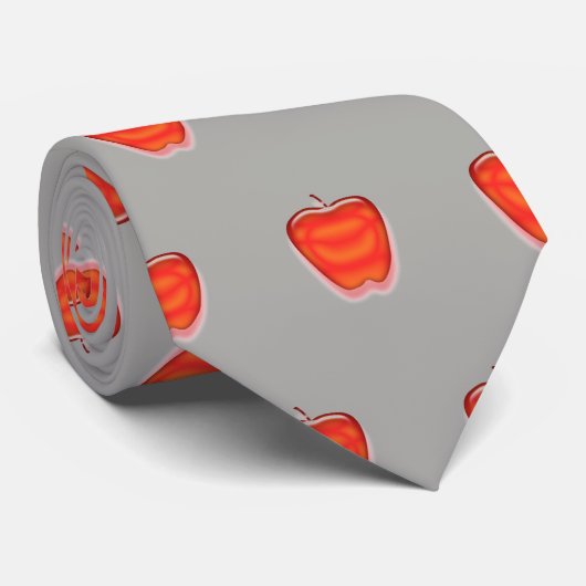 Red Apple Male Teacher Apprecie Bedankt Stropdas (Opgerold)