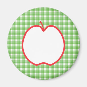 Red Apple. Met de Groene en Witte Achtergrond van Magneet
