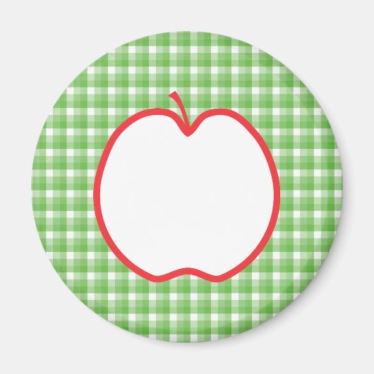 Red Apple. Met de Groene en Witte Achtergrond van  Magneet (Voorkant)