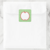 Red Apple. Met de Groene en Witte Achtergrond van  Vierkante Sticker (Tas)