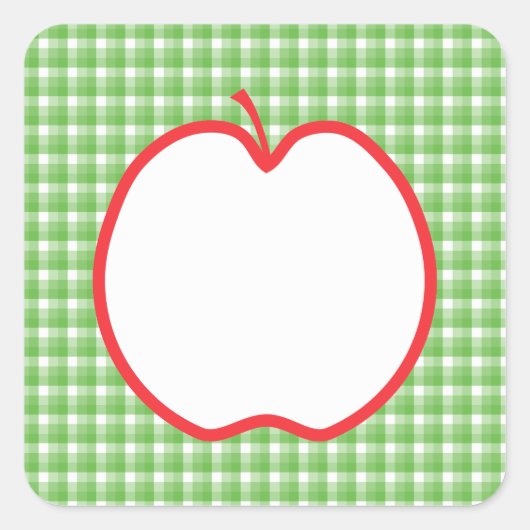 Red Apple. Met de Groene en Witte Achtergrond van  Vierkante Sticker (Voorkant)