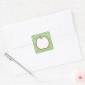 Red Apple. Met de Groene en Witte Achtergrond van  Vierkante Sticker (Envelop)