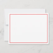 Red Apple Monogram Flat Note Card Notitiekaartje (Achterkant)