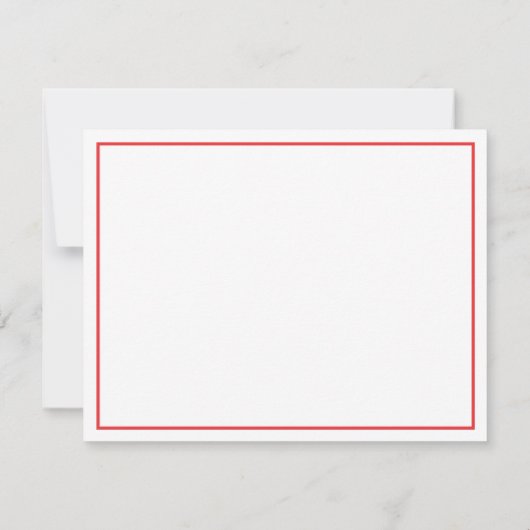 Red Apple Monogram Flat Note Card Notitiekaartje (Achterkant)