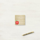 Red Apple Monogram Post-it® Notes (Op bureau)