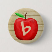 Red Apple Monogram Ronde Button 5,7 Cm (Voorkant)