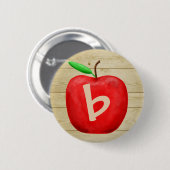 Red Apple Monogram Ronde Button 5,7 Cm (Voorkant /achterkant)