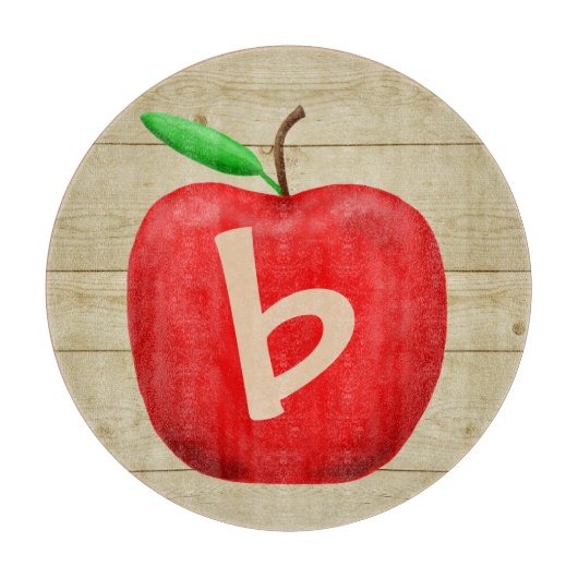 Red Apple Monogram Snijplank (Voorkant)