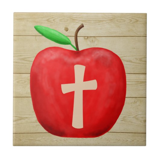 Red Apple Monogram Tegeltje (Voorkant)