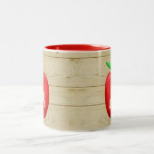 Red Apple Monogram Tweekleurige Koffiemok (Center)