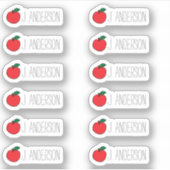 Red Apple Name Stickers voor docenten - set van 12 (Voorkant)