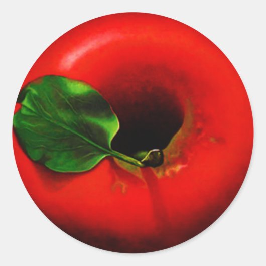 Red Apple-ontwerp Ronde Sticker (Voorkant)