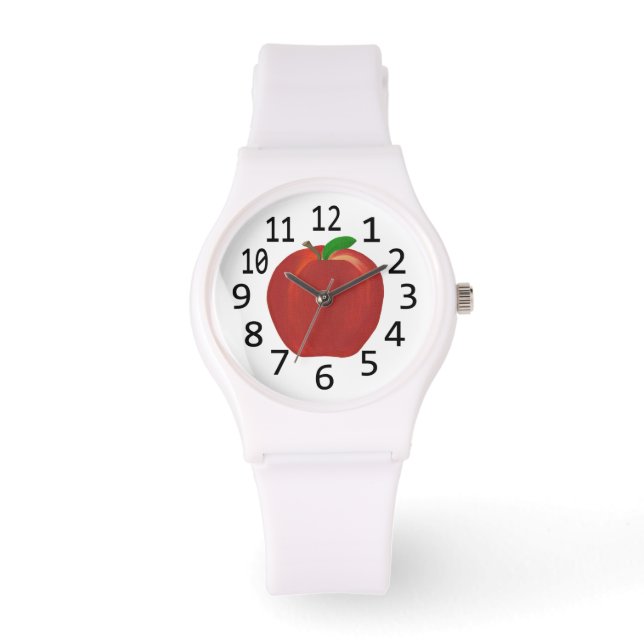 Red Apple Painting en Numbers Watch Horloge (Voorkant)
