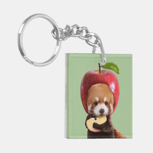 Red Apple Panda Sleutelhanger (Voorkant Links)