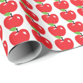 Red Apple Pattern Cadeaupapier (Rol Hoek)
