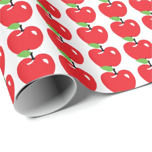 Red Apple Pattern Cadeaupapier (Rol Hoek)
