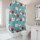 Red Apple Pattern Douchegordijn (In situ)