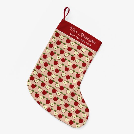 Red Apple Pattern-lerarenwaardering Kleine Kerstsok (Voorkant (Hangend))