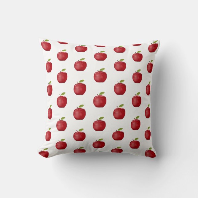 Red Apple Pattern op White Kussen (Voorkant)