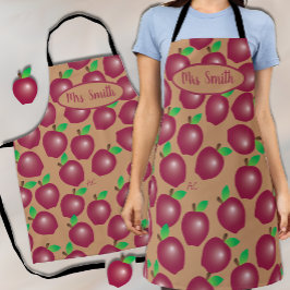 Red Apple Pattern Teacher All-Over Print Schort