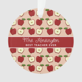 Red Apple Pattern Teacher Appreciation Foto Ornament